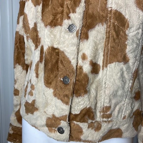Vintage Fuzzy Animal Print Jacket Leather Collar - Picture 5 of 16